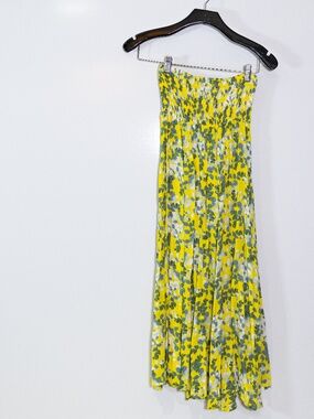 Tiare Hawaii Rock Your Soul Smocked Waist Pull On Maxi Skirt Shimmer Yellow